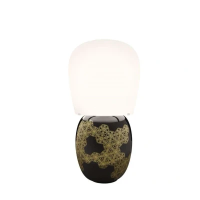 Image of Kundalini Hive ceramic table lamp, black