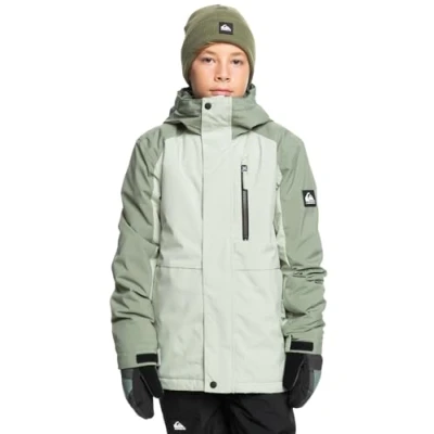 Image of Quiksilver Technical Snow Jacket Mission Block Youth JK Boys 4 16 Green 12