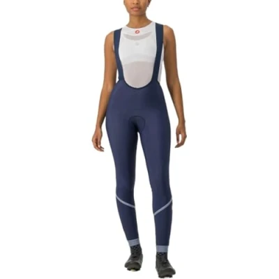 Image of CASTELLI 4522550 424 VELOCISSIMA DT BIBT Tights Women&#039;s BELGIAN BLUE/SILVER REFLEX Size XS