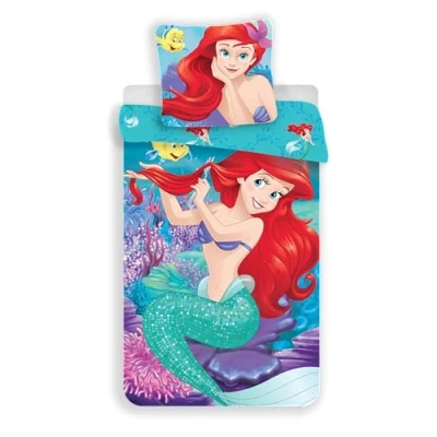 Image of Ariel The Little Mermaid Bedding Set, 100% Cotton, Duvet Cover 140 x 200 cm + Pillowcase 65