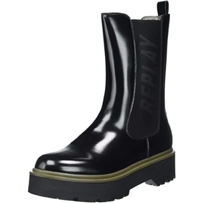 Image of Replay Women&#039;s Doc Brush Chelsea Boot, 003black, 3.5 UK
