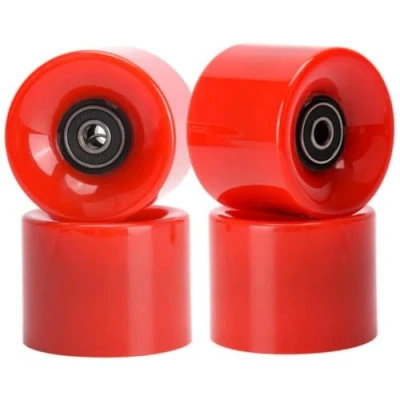 Image of NIDONE Street Skateboard Wheels Anti Slip PU Longboard with ABEC 9 Bearings 60x45mm 78A 4PCS Red,PU