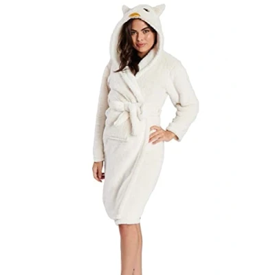Image of Undercover Ladies Owl Snow Tip Dressing Gown 791224 Cream L