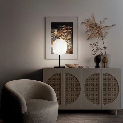 Image of Pierre LED Globe Table Lamp Black Glass