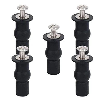 Image of Toilet Seat Hinges Screws Bolts Seats Fittings Fix Expanding Rubber Bung Top Nuts Universal Lid