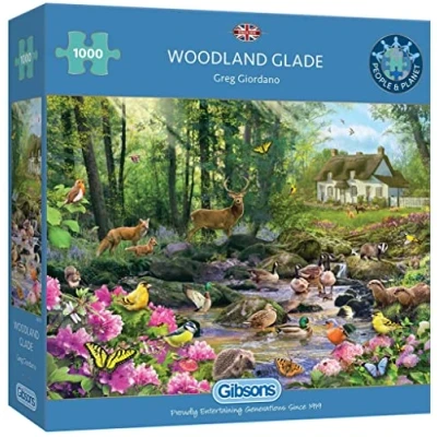 Image of Woodland Glade 1000 Piece Jigsaw Puzzle Forest Wildlife Sustainable for Adults Premium 100% Recycled Board Great Gift Gibsons Games