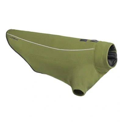 Image of RUFFWEAR Fleece Dog Coat, Climate Changer Windproof &amp; Fast Drying Zipped Jacket with Sleeves, for Cold Weather, Very Large Breeds, Cedar Green X (91 107cm)