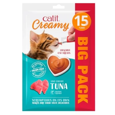 Image of Catit Creamy Tuna Lickable Cat Treats, 15 x 10g