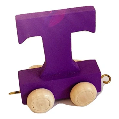 Image of Fun World Toys® Childrens Personalised Wooden Colourful Alphabet Letter Train A Z Name Set (Letter T)