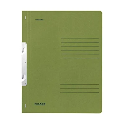 Image of Exacompta Ref 80000912001F FALKEN Hook in Bottom Up Flat Files A4 (210 x 297mm) Size, Blue Angel Certified, 250gsm Recycled Manilla Green (Pack of 50)