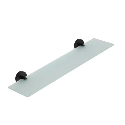 Image of Croydex Epsom Black Flexi Fix™ Glass Shelf