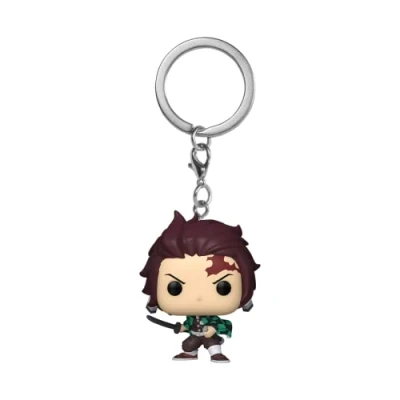 Image of Funko POP! Keychain: Demon Slayer Tanjiro Novelty Keyring Collectable Mini Figure Stocking Filler Gift Idea Official Merchandise Anime Fans Backpack Decor