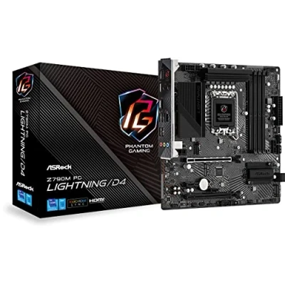 Image of ASRock Z790M PG LIGHTNING/D4, Intel Z790, 1700, Micro ATX, 4 DDR4, HDMI, GB LAN, PCIe4, 2x M.2