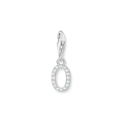 Image of Thomas Sabo Letter O Silver and White Stones Pendant Charm