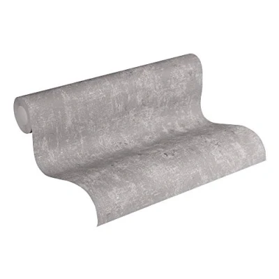 Image of Plain Wallpaper Blooming Non Woven 10.05 m x 0.53 Grey Made in Germany by Livingwalls 230713 2307 13
