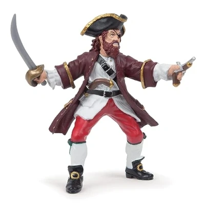 Image of PAPO PIRATES AND CORSAIRS Captain 39428 Red Barbarossa Figurine, Multicolour