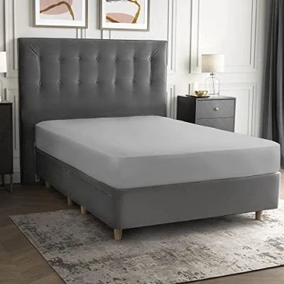 Image of Silentnight Pure Cotton Fitted Sheet, Silver, King