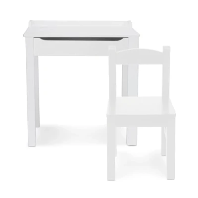 Image of Melissa &amp; Doug Furniture Wooden Lift Top Desk Chair White