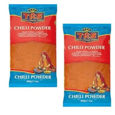 Image of TRS Extra Hot Chilli Powder, 400g Bag, Pack of 2