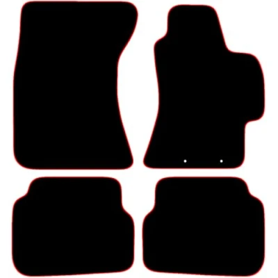 Image of Carsio Carpet Car Mats For Subaru Impreza 2007 to 2013 4 Piece Set Tailored Fit Floor Mat Complete Accessory Black Custom Fitted All Weather, Anti Slip Backing &amp; Red Trim