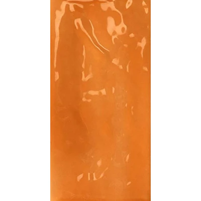 Image of Gloss Ceramic Wall Tile Joyful Brick 100mm x 200mm Versatile Laying Options Easy Installation Single Tile, Papaya (Orange)