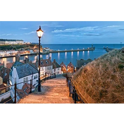 Image of 5D Diamond Painting Drill Kits for Adults Whitby,Sea,Lighthouse, Harbor, Pasted Embroidery Cross Stitch Arts Craft Home Wall Decor 30x40cm