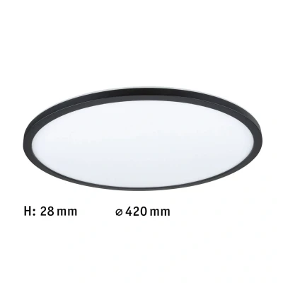 Image of Paulmann 71013 LED Panel Atria Shine 420mm 3 Step Dim Round incl. 1x22 W dimmable White Daylight Black Plastic Light Ceiling 4000 K