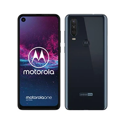Image of Motorola one Action Grey, 6.3 Cinema Vision (21:9) display, triple camera system, UK Sim Free Smartphone with 4 GB RAM and 128 Storage, Single Sim, Denim Blue