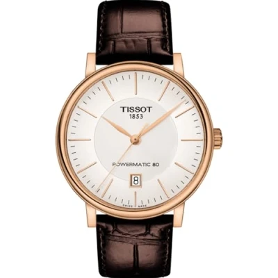 Image of Tissot Carson Mens Brown Watch T1224073603100 Leather (archived) One Size