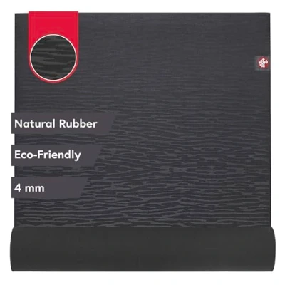 Image of Manduka eKOlite Yoga Mat 4mm Thick Travel Mat, Eco Friendly, Natural Tree Rubber, Superior Catch Grip, Dense Cushioning for Support and Stability in Pilates, 79 inches, Charcoal