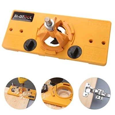 Image of BI DTOOL Precision 35mm Door Hinge Jig Adjustable Woodworking Tool for Accurate Installation Drill Guide Template with Easy Alignment Doors and Frames Professional Grade