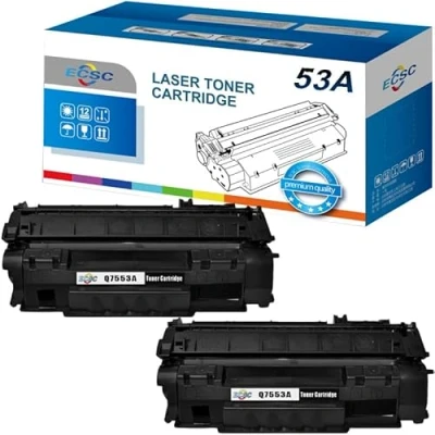 Image of ECSC Toner Cartridge Q7553A For Printer, Compatible with HP LaserJet M2727nf MFP M2727nfs P2014 P2014n P2015 P2015d P2015dn P2015dtn P2015n P2015x (Black, 2 Pack)