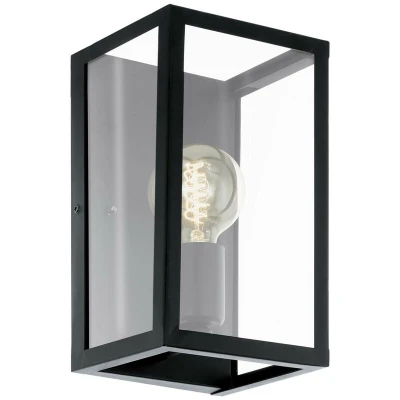 Image of Eglo Lighting Charterhouse Flush Wall Light Black Uk Stock