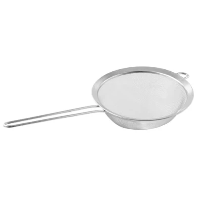 Image of Fackelmann Sieve 20cm⌀, Strainer, Large, Fine Mesh, Stainless Steel, 13x20x37.5cm, Silver