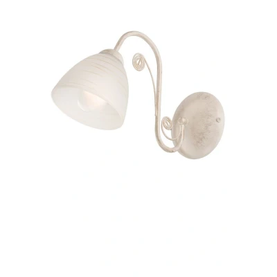 Image of Emilio Wall Light With Glass Shade White, 1x E27