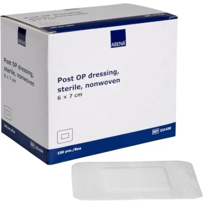 Image of ABENA Plasters for Wounds 100 in A Pack 6x7cm Wound Dressings. Adhesive Dressings Wounds. Plaster Strips are Suitable to Be Used As Blister Pads and Bandages