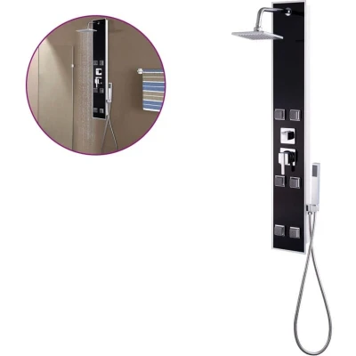 Image of vidaXL Shower Panel Unit Glass 18x42.1x120 cm Black