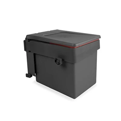 Image of Emuca Built in Waste bin for Cabinet with Automatic lid, 15 L, Anthracite Grey