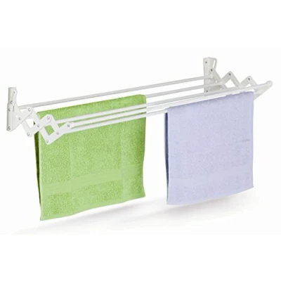 Image of Casabriko Bellow Drying Rack, Steel and Resin, White, 120 cm