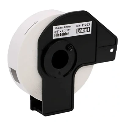 Image of Compatible DK 11203 17mm x 87mm White Thermal Standard Address Labels with Brother QL 500 550 570 700 710W 720NW 800 810W 820NWB 1050 1100 1110NWB Printers
