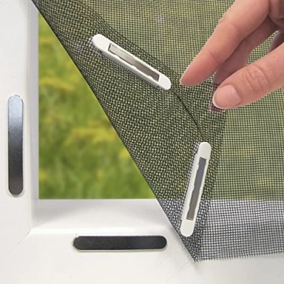 Image of EASYmaxx Fly Screen for Windows with Magic Click Mosquito net can be Individually Cut to Size All up 150x130 cm Easy Installation 12 Magnets no Drilling or screwing [Black]
