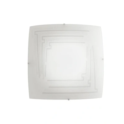 Image of CONCEPT 4 Light Patterned Glass Flush Ceiling White 50x50cm