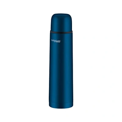 Image of THERMOcafé by Thermos Everyday Flask, Stainless Steel, Blue 700 ml, Insulated Leak Proof, Flask with Cup Keeps Hot for 12 Hours, Cold 24 BPA Free