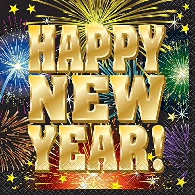 Image of Unique Party 47732 Fireworks New Years Eve Paper Napkins, Pack of 16
