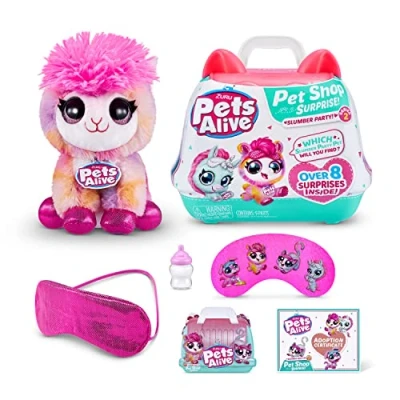 Image of Pets Alive Pet Shop Surprise Series 2 Slumber Party, Cocobi the Llama, Ultra Soft Plushies, 17 cm, Over 8 Surprises, Interactive Toy with Electronic Speak and Repeat (Llama)
