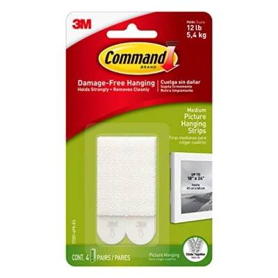 Image of Command Foam 12 lb Picture Hanging Strips, Medium, 6 Packages (24 Pairs Total) (17201 4PK ES)
