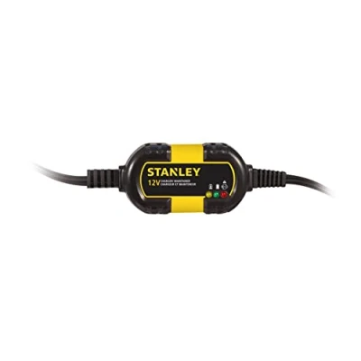 Image of STANLEY BM1S Fully Automatic 1 Amp 12V Battery Charger/Maintainer with Cable Clamps