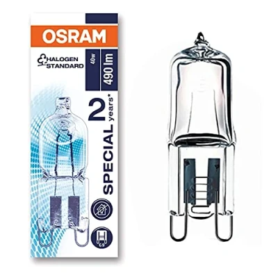 Image of Osram 40w 230v G9 66740 Halopin Oven Rated Halogen Lamp