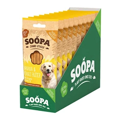 Image of 10 Pack Soopa Banana &amp; Peanut Butter Jumbo Stick 170g, yellow, Extra Large