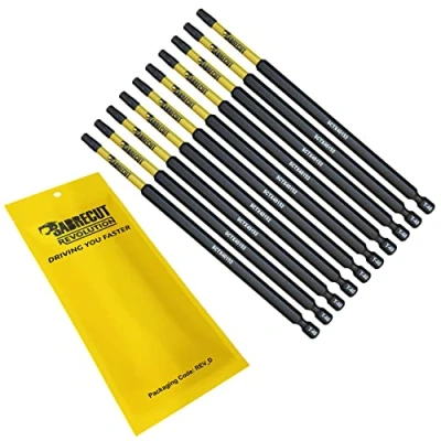 Image of 10 x SabreCut SCTX40152_10 152mm T40 TX40 Magnetic Impact Screwdriver Driver Bits Set Torx Heavy Duty Compatible with Dewalt Milwaukee Bosch Makita and More